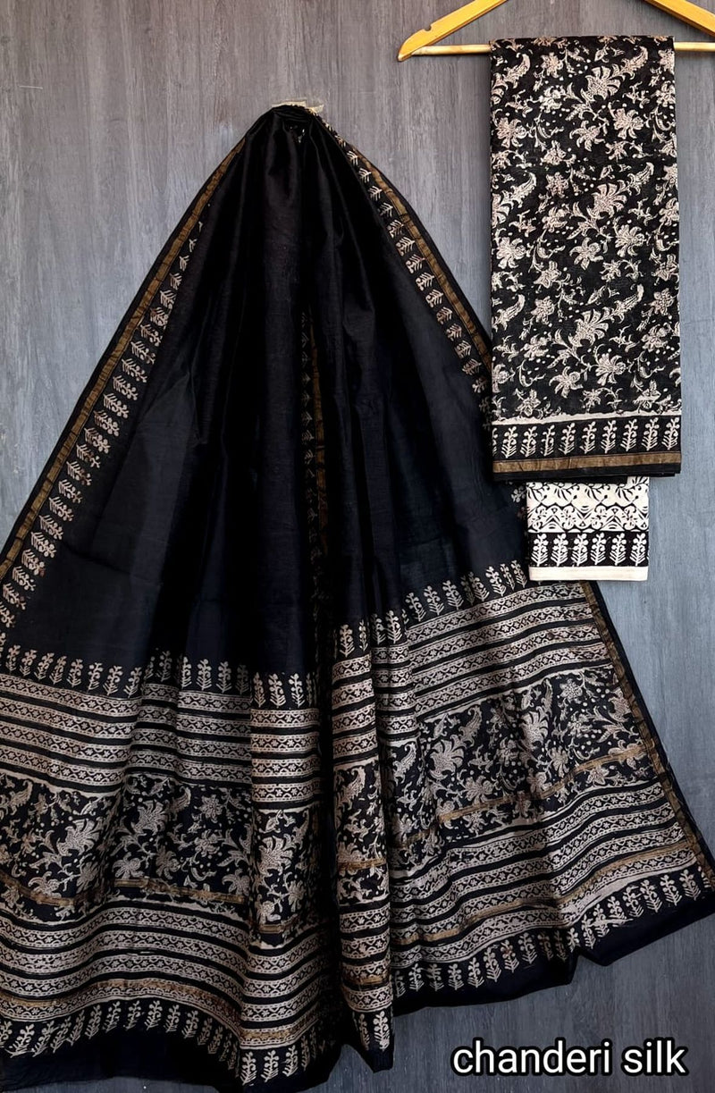 Handblock Printed Chanderi Silk Salwar