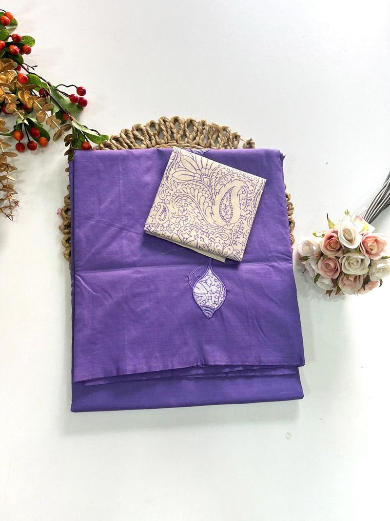 Cotton Blend Sarees | Applique Work