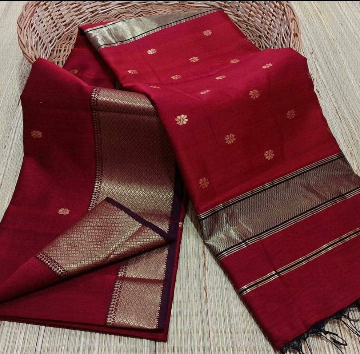 Maheshwari Silk Handloom Bhuta Saree