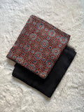 Ajrak modal silk fabric with plain modal silk fabric
