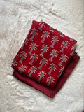 Ajrak modal silk fabric with plain modal silk fabric
