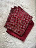 Ajrak modal silk fabric with plain modal silk fabric