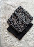 Ajrak modal silk fabric with plain modal silk fabric