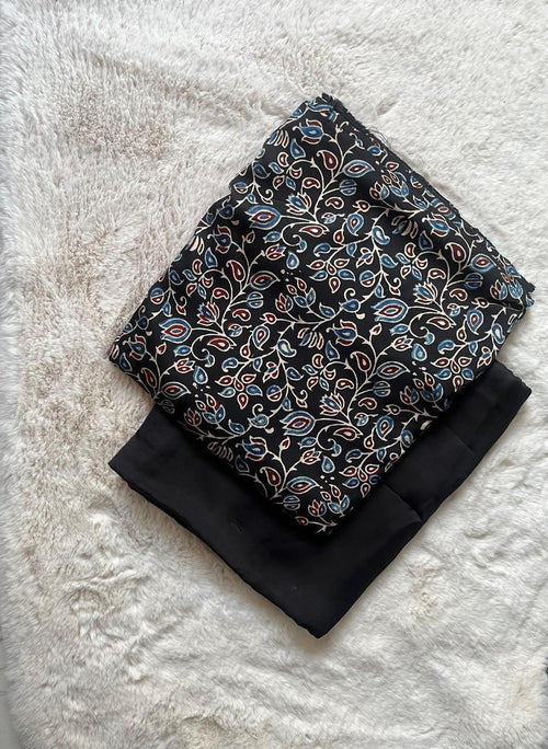 Ajrak modal silk fabric with plain modal silk fabric