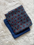 Ajrak modal silk fabric with plain modal silk fabric