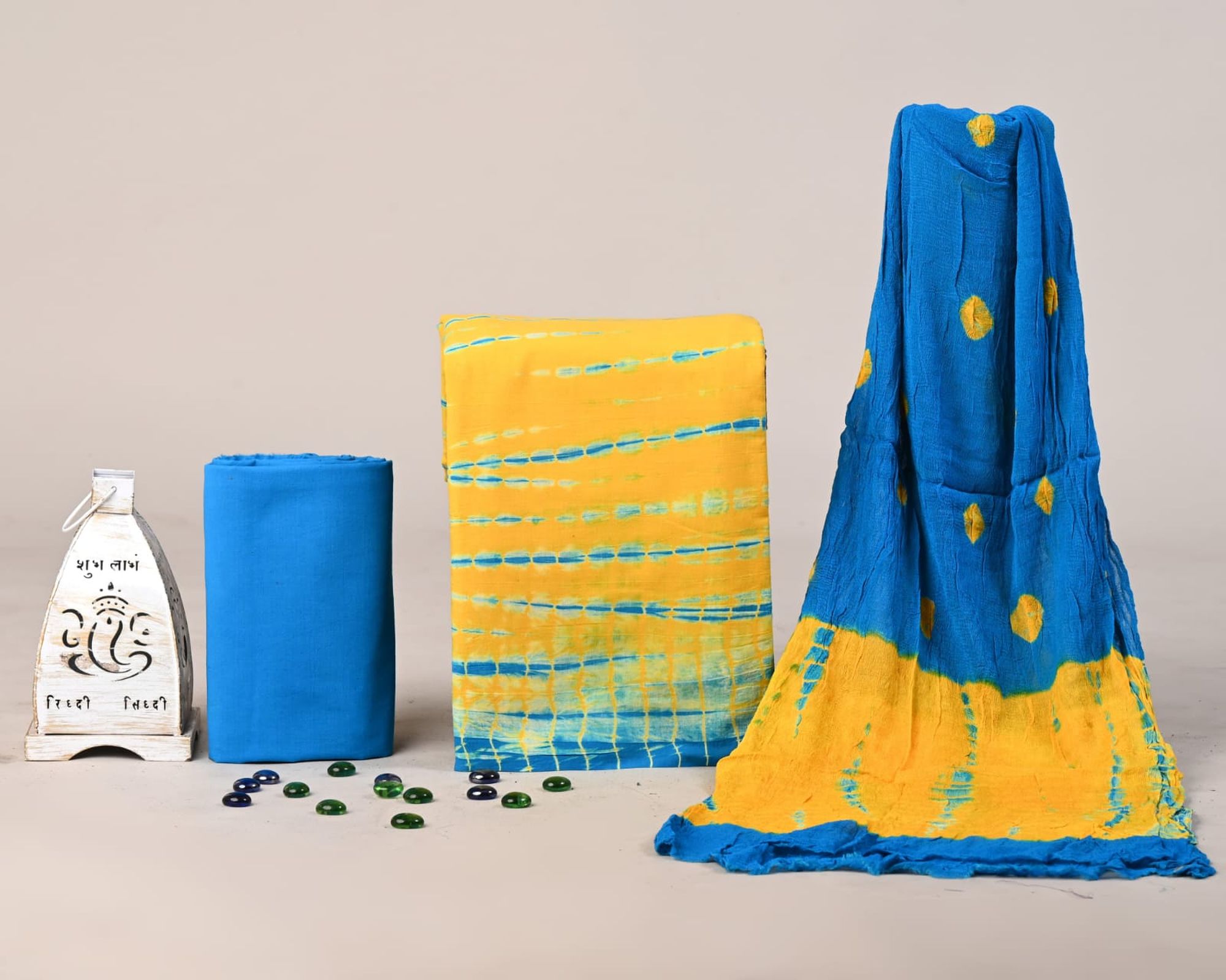 Pure Hand Block Printed Cotton Salwar with Chiffon Dupatta