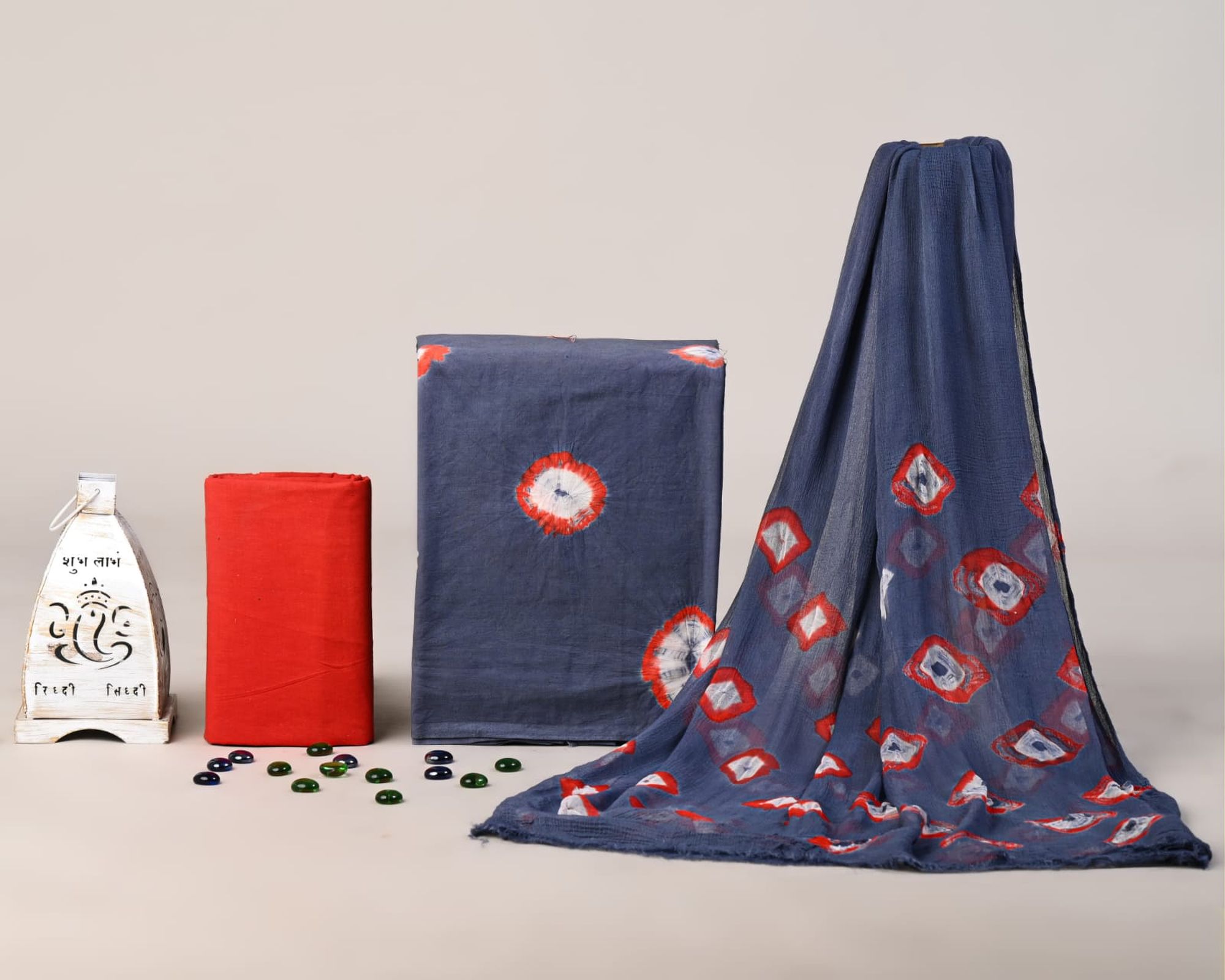 Pure Hand Block Printed Cotton Salwar with Chiffon Dupatta