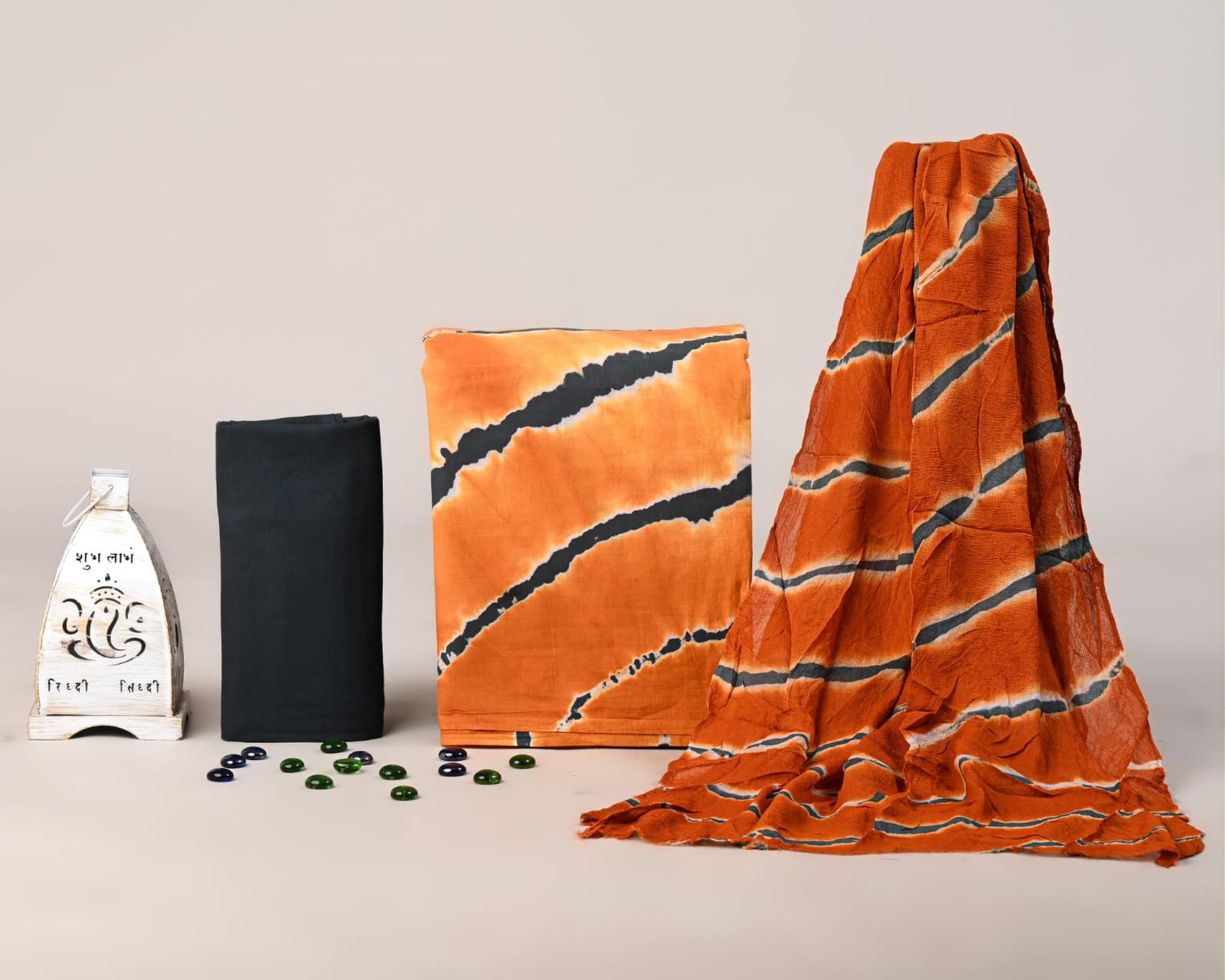 Pure Hand Block Printed Cotton Salwar with Chiffon Dupatta