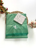 Cotton Blend Applique Work Saree