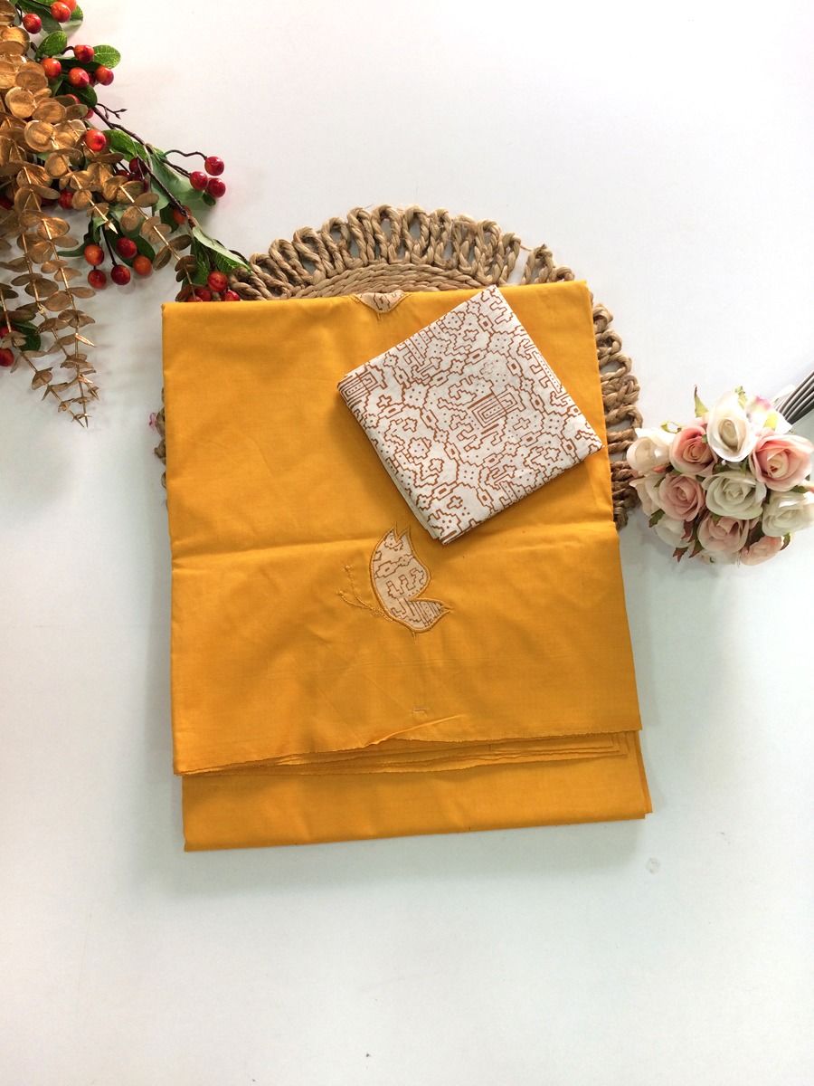 Cotton Blend Applique Work Saree