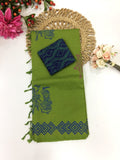 Cotton Blend Block Printed Saree