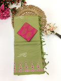 Cotton Blend Block Printed Saree