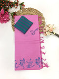 Cotton Blend Block Printed Saree