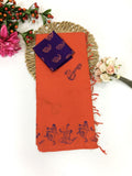 Cotton Blend Block Printed Saree