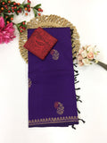 Cotton Blend Block Printed Saree