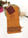 Cotton Blend Block Printed Saree