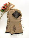 Cotton Blend Block Printed Saree