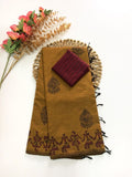Cotton Blend Block Printed Saree