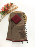 Cotton Blend Block Printed Saree