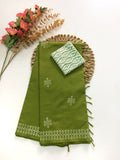 Cotton Blend Block Printed Saree