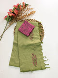 Cotton Blend Block Printed Saree