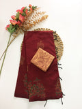 Cotton Blend Block Printed Saree