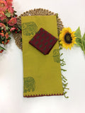 Cotton Blend Elephant Printed Saree