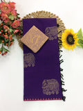 Cotton Blend Elephant Printed Saree