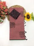 Cotton Blend Elephant Printed Saree