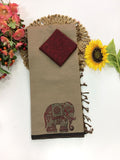 Cotton Blend Elephant Printed Saree