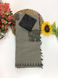 Cotton Blend Elephant Printed Saree