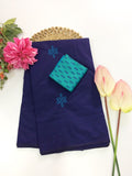 Cotton Blend Embroidery Saree