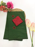 Cotton Blend Embroidery Saree