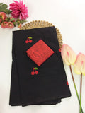 Cotton Blend Embroidery Saree