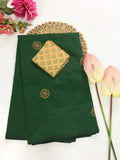 Cotton Blend Embroidery Saree