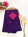 Cotton Blend Embroidery Saree