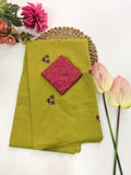 Cotton Blend Embroidery Saree
