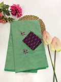 Cotton Blend Embroidery Saree