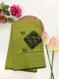 Cotton Blend Embroidery Saree