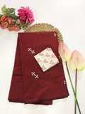 Cotton Blend Embroidery Saree