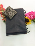 Cotton Blend Mirror Work Saree
