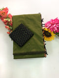 Cotton Blend Mirror Work Saree
