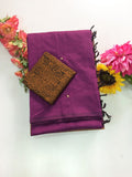 Cotton Blend Mirror Work Saree