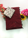 Cotton Blend Mirror Work Saree
