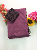 Cotton Blend Mirror Work Saree