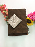 Cotton Blend Mirror Work Saree