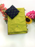 Cotton Blend Mirror Work Saree