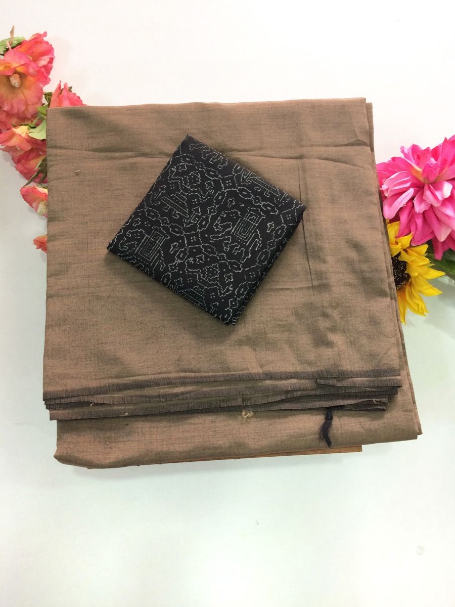 Cotton Blend Plain Saree