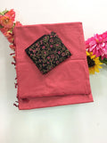 Cotton Blend Plain Saree