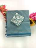 Cotton Blend Plain Saree